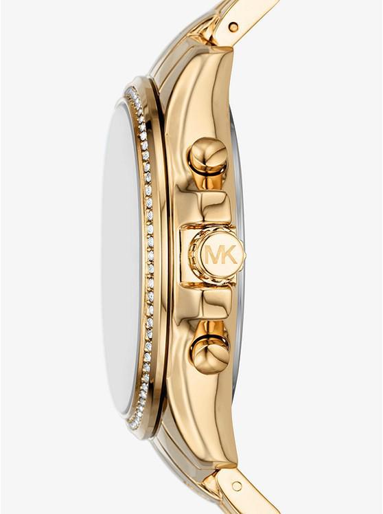 商品Michael Kors|Oversized Pilot Pavé Gold-Tone Watch,价格¥1240,第4张图片详细描述