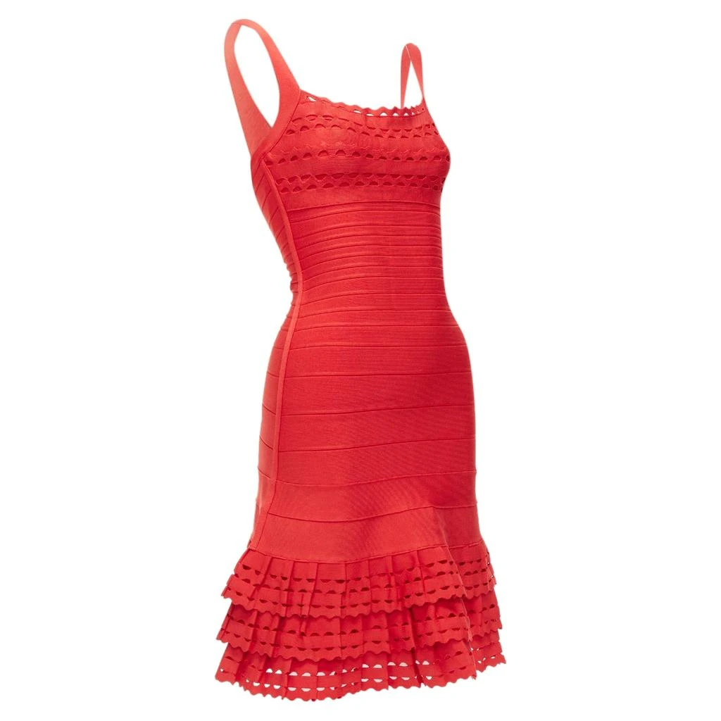 商品[二手商品] Herve Leger|Cut Out Tiered Ruffle Hem Bandage Fit Flared Dress,价格¥6692,第3张图片详细描述