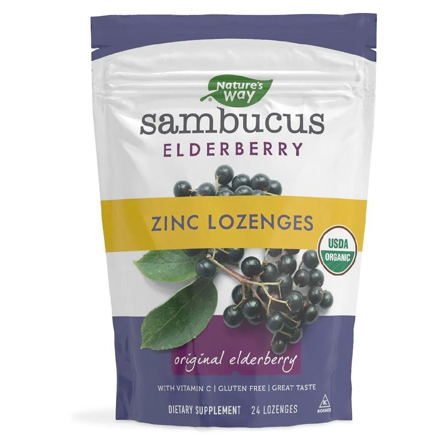 Nature's Way Sambucus Elderberry Zinc Lozenges Berry 1
