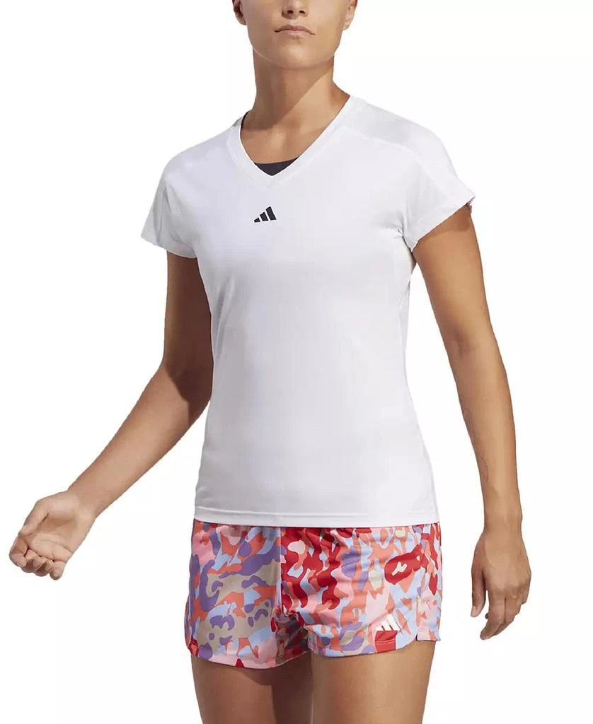 商品Adidas|Women's Training Moisture-Wicking Logo V-Neck T-shirt,价格¥177,第1张图片