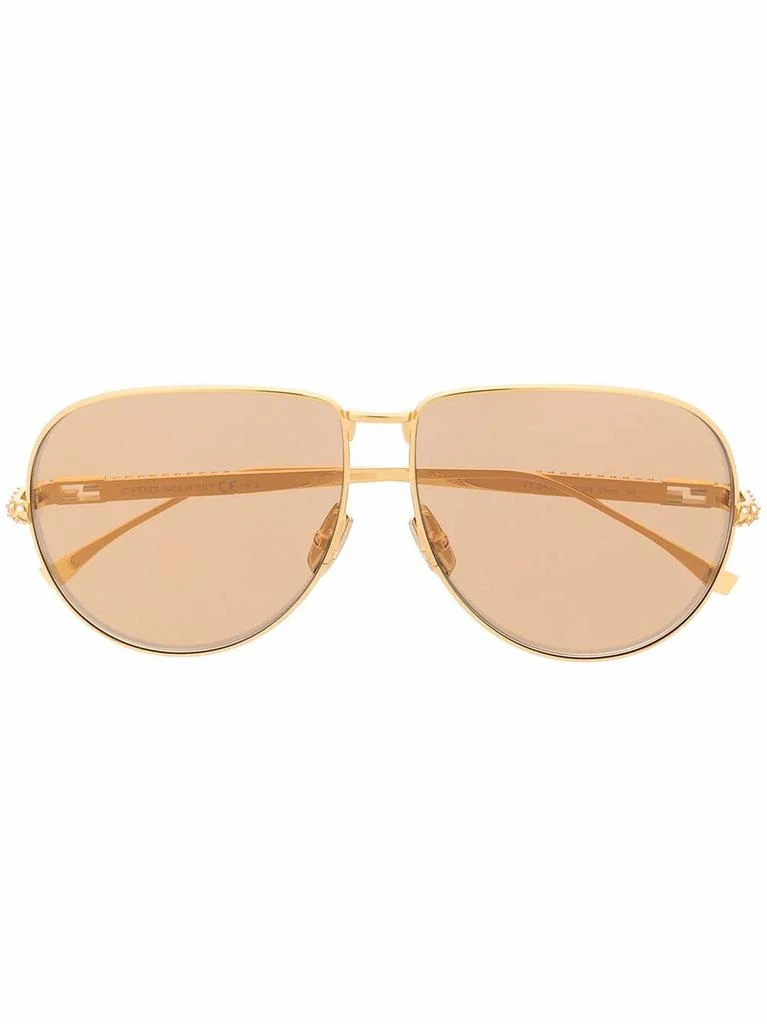 商品Fendi|Fendi Womens Gold Metal Sunglasses,价格¥3717,第1张图片