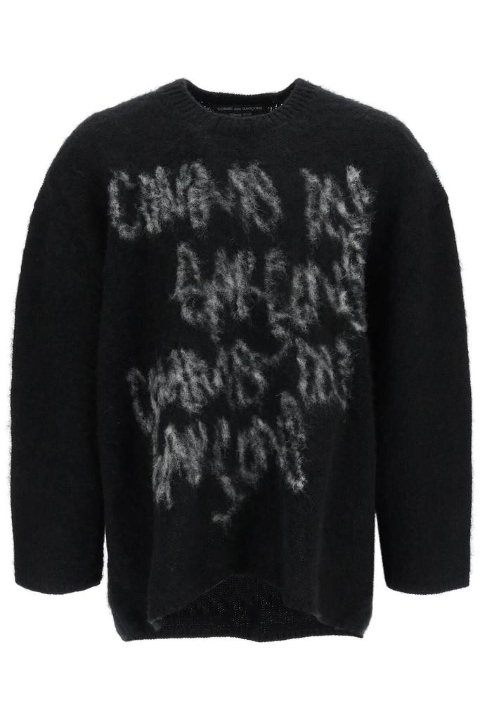 OVERSIZED CARDED WOOL SWEATER WITH JACQUARD LETTERING商品第1张图片规格展示