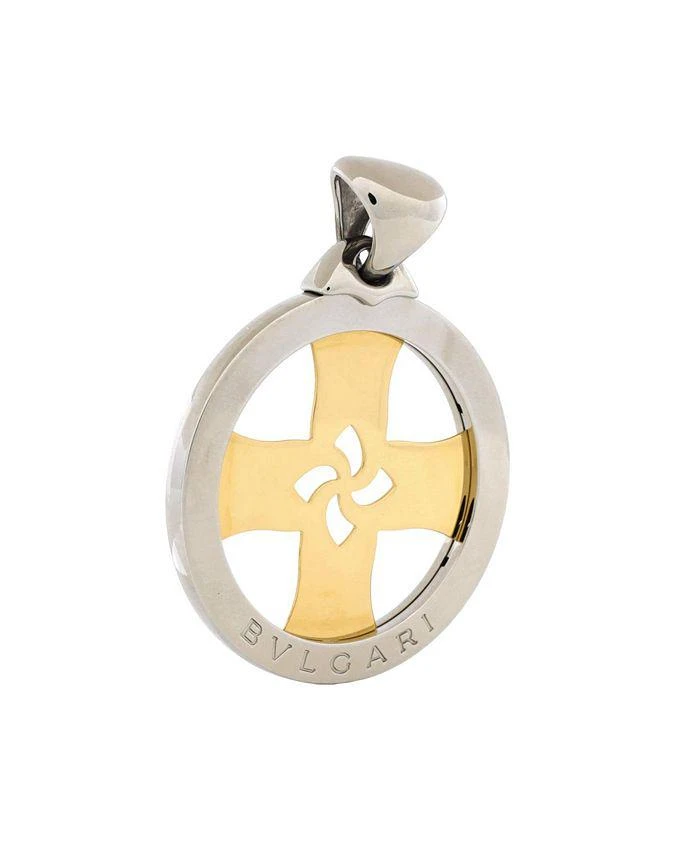 商品[二手商品] Pre-Owned Bvlgari|Tondo Cross Pendant Stainless Steel with 18K Gold,价格¥4054,第2张图片详细描述