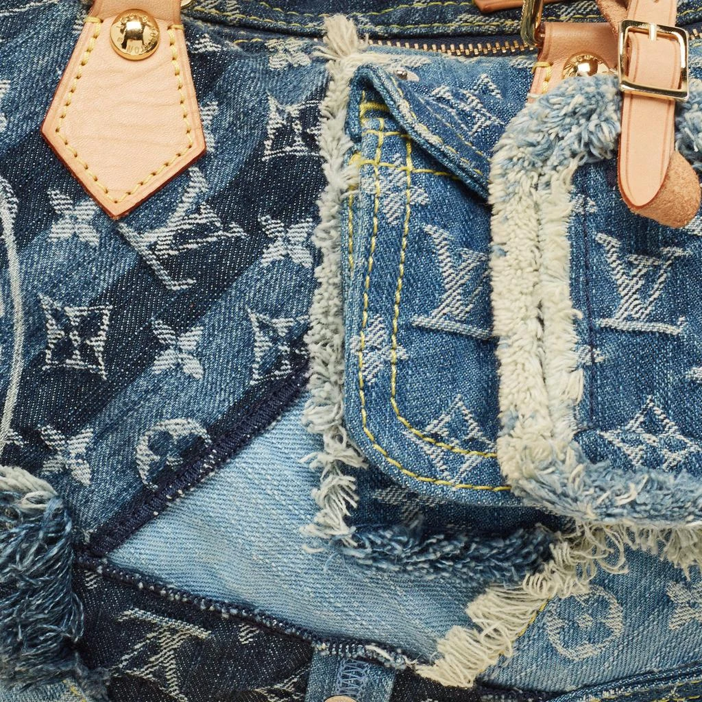 商品[二手商品] Louis Vuitton|Louis Vuitton Blue Monogram Denim Limited Edition Patchwork Speedy Bag,价格¥19916,第5张图片详细描述