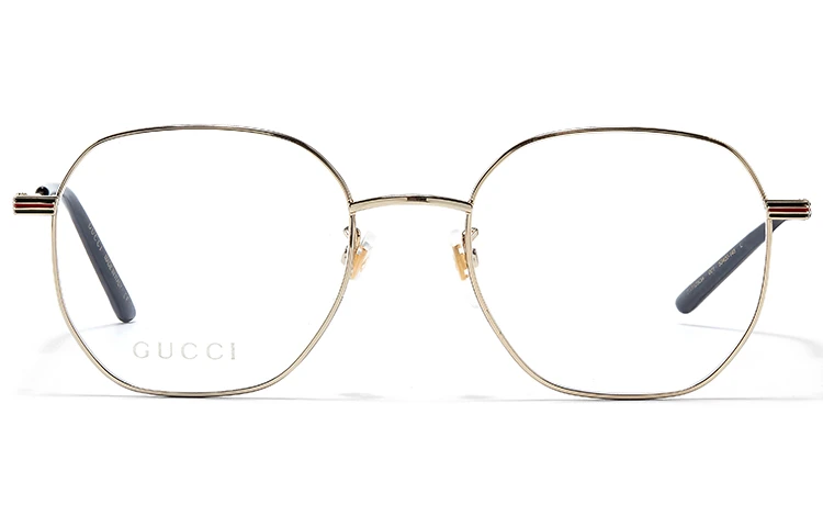 商品[国内直发] Gucci|古驰 透明镜片金色镜框 文艺 金属 不规则形 光学镜架 男女同款情侣款,价��格¥2133,第7张图片详细描述