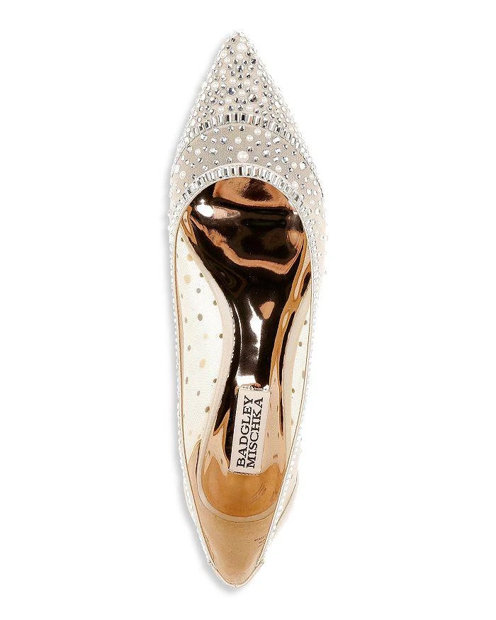 商品Badgley Mischka|Women's Babette Pointed Embellished Flats,价格¥444,第3张图片详细描述