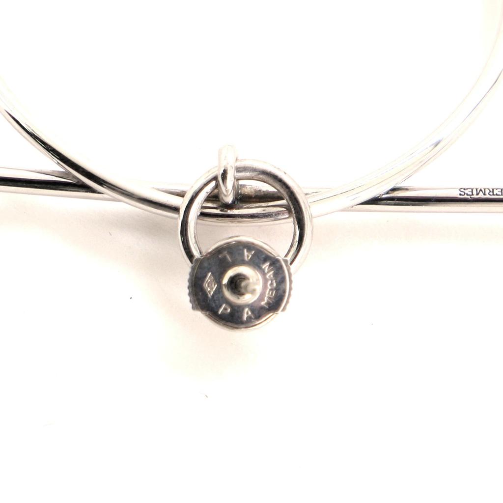 Hermes Hoop Sterling Silver Earrings Silver商品第2张图片规格展示