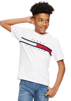 商品Tommy Hilfiger|Hilfiger Boys 8 20 Signature Short Sleeve T Shirt,价格¥187,第1张图片详细描述