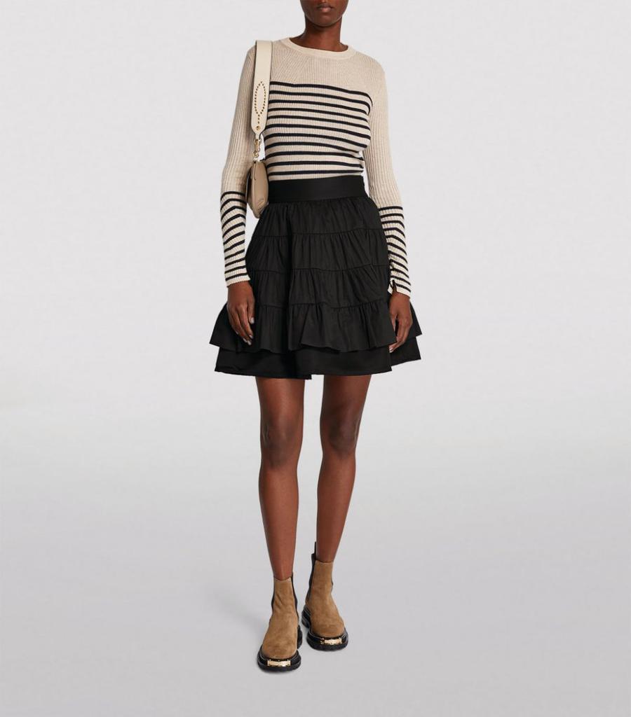 商品Sandro|Cotton Tiered Fanfan Skirt,价格¥1830,第4张图片详细描述