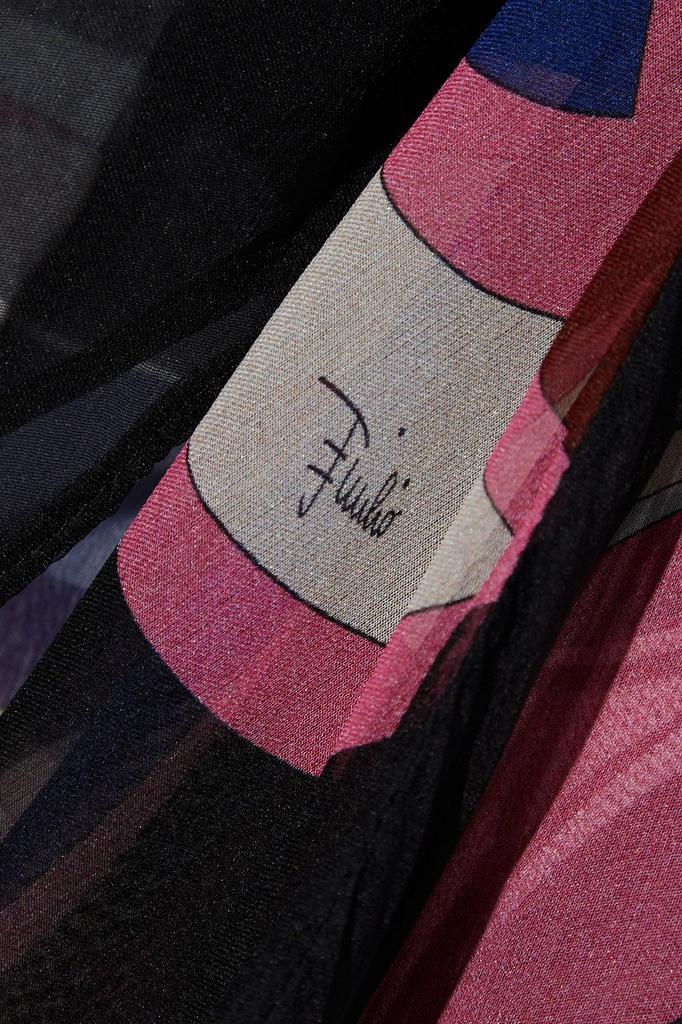 Knotted printed silk-chiffon blouse商品第4张图片规格展示