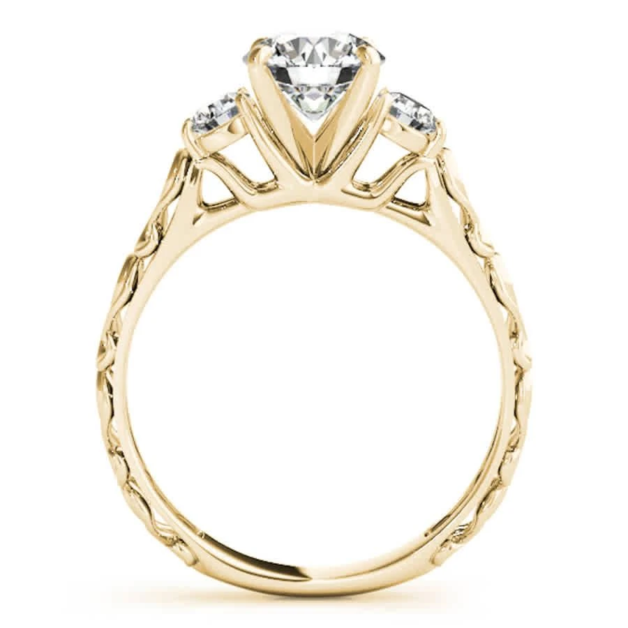 商品Maulijewels|14k Yellow Gold 0.50 Carat Diamond Three Stone Engagement Ring,价格¥4500,第2张图片详细描述