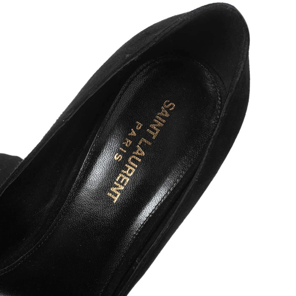 Saint Laurent Black Suede Platform Block Pumps Size 40 商品