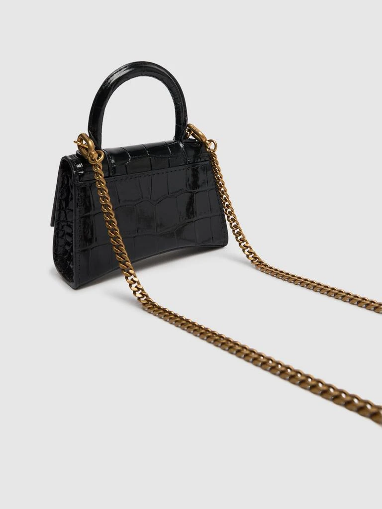商品Balenciaga|Mini Hourglass Croc Embossed Leather Bag,价格¥11986,第4张图片详细描述