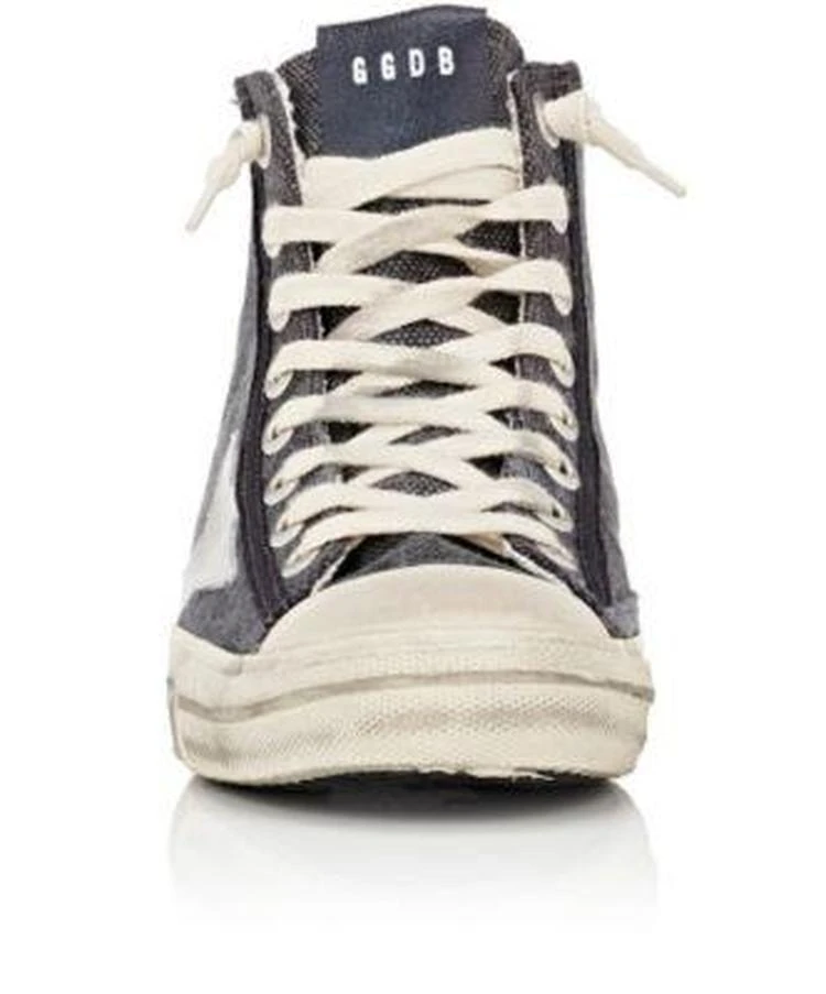 商品Golden Goose|V-Star 1 Canvas High-Top Sneakers 小脏鞋,价格¥1778,第4张图片详细描述