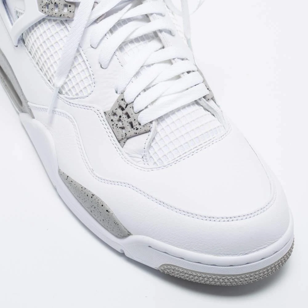 Air Jordan 4 Retro 'White Oreo' Leather Lace Up Sneakers Size 49.5 商品