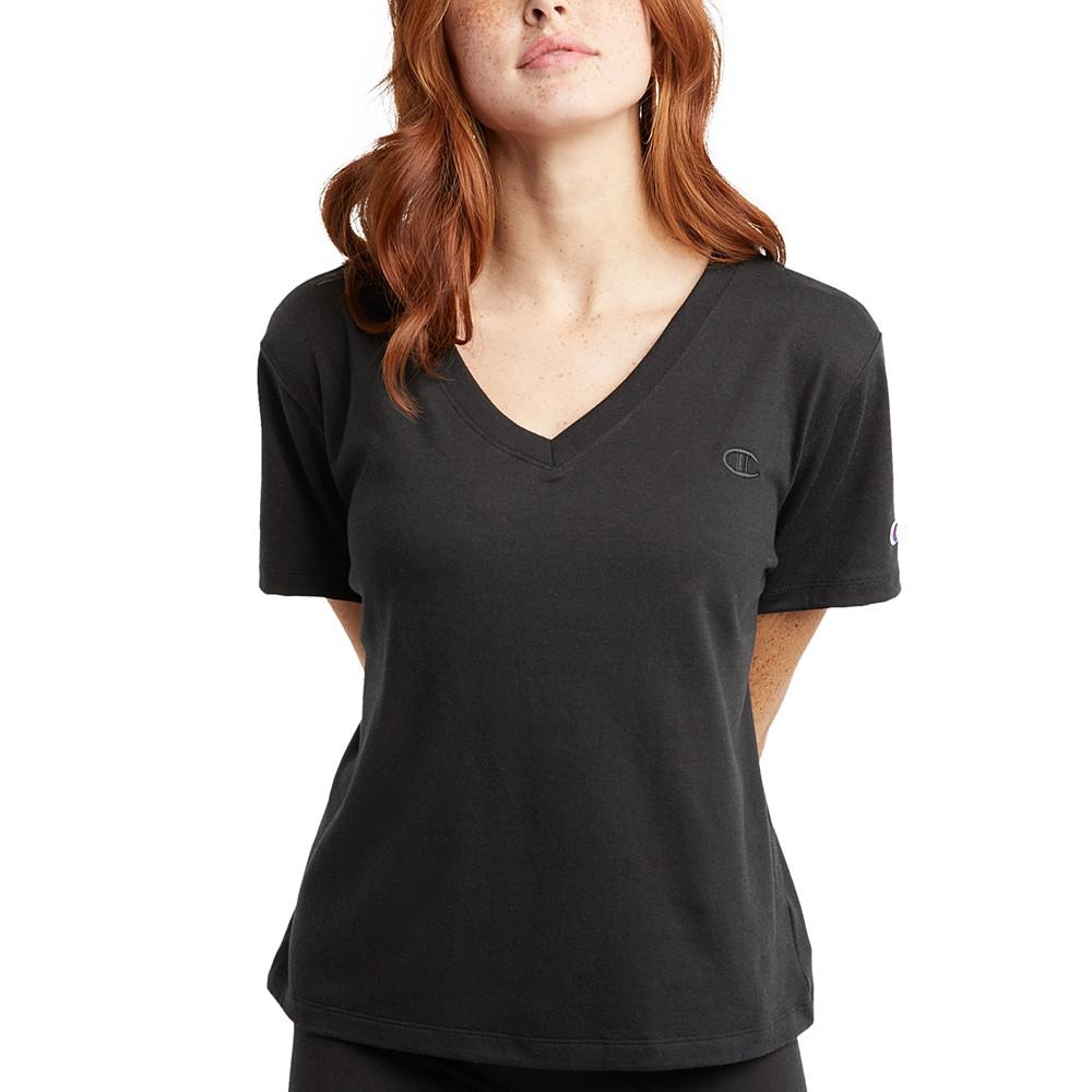 Women's Relaxed V-Neck T-Shirt商品第1张图片规格展示