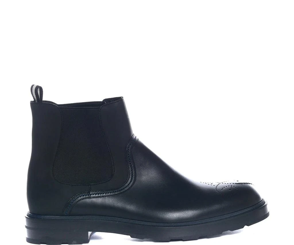 商品Bally|Corbet 6230637 Men's Black Calf Plain Leather Chelsea Boots,价格¥2681,第1张图片