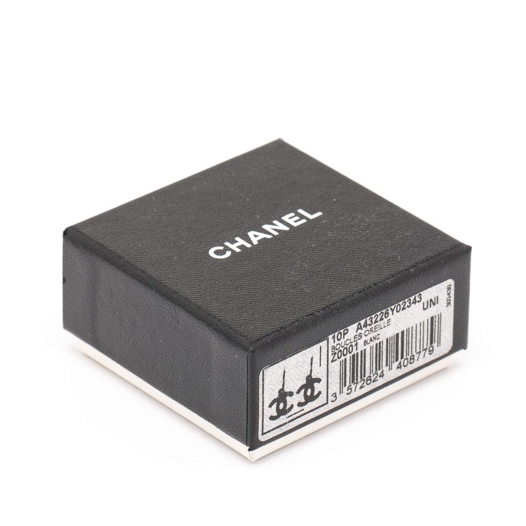 Chanel CC Enamel Gold Tone Earrings商品第4张图片规格展示