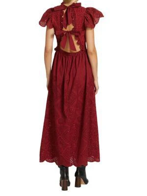 商品Sea|Vienne Eyelet Smocked Midi Dress,价格¥1091,第2张图片详细描述
