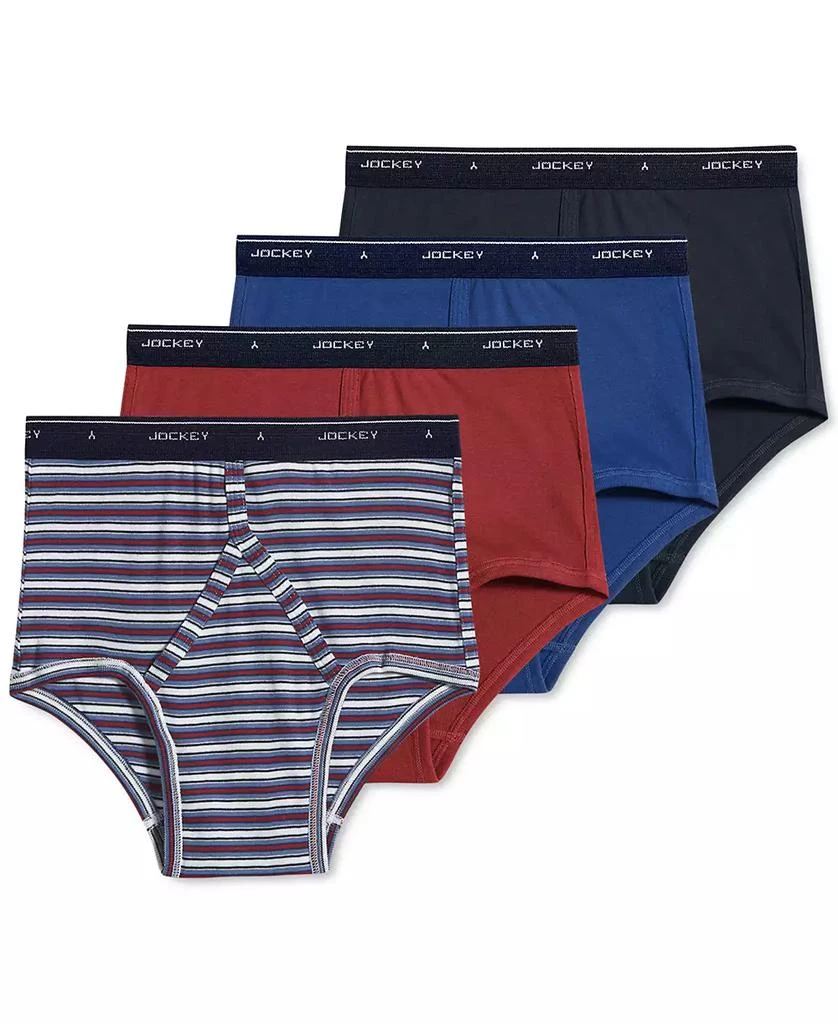 商品Jockey|Men's Classic Collection Full-Rise Briefs 4-Pack Underwear,价格¥219,第1张图片