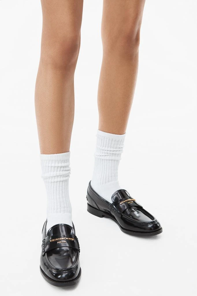商品Alexander Wang|CARTER LOGO LEATHER LOAFER,价格¥1883,第3张图片详细描述