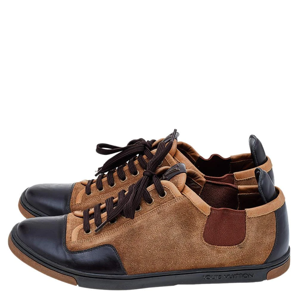 商品[二手商品] Louis Vuitton|Louis Vuitton Brown/Beige Suede And Leather Slalom Sneakers Size 41.5,价格¥2903,第4张图片详细描述