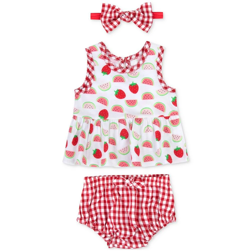 商品Baby Essentials|Baby Girls Fruit-Print Top, Bloomer and Headband, 3 Piece Set,价格¥99,第1张图片