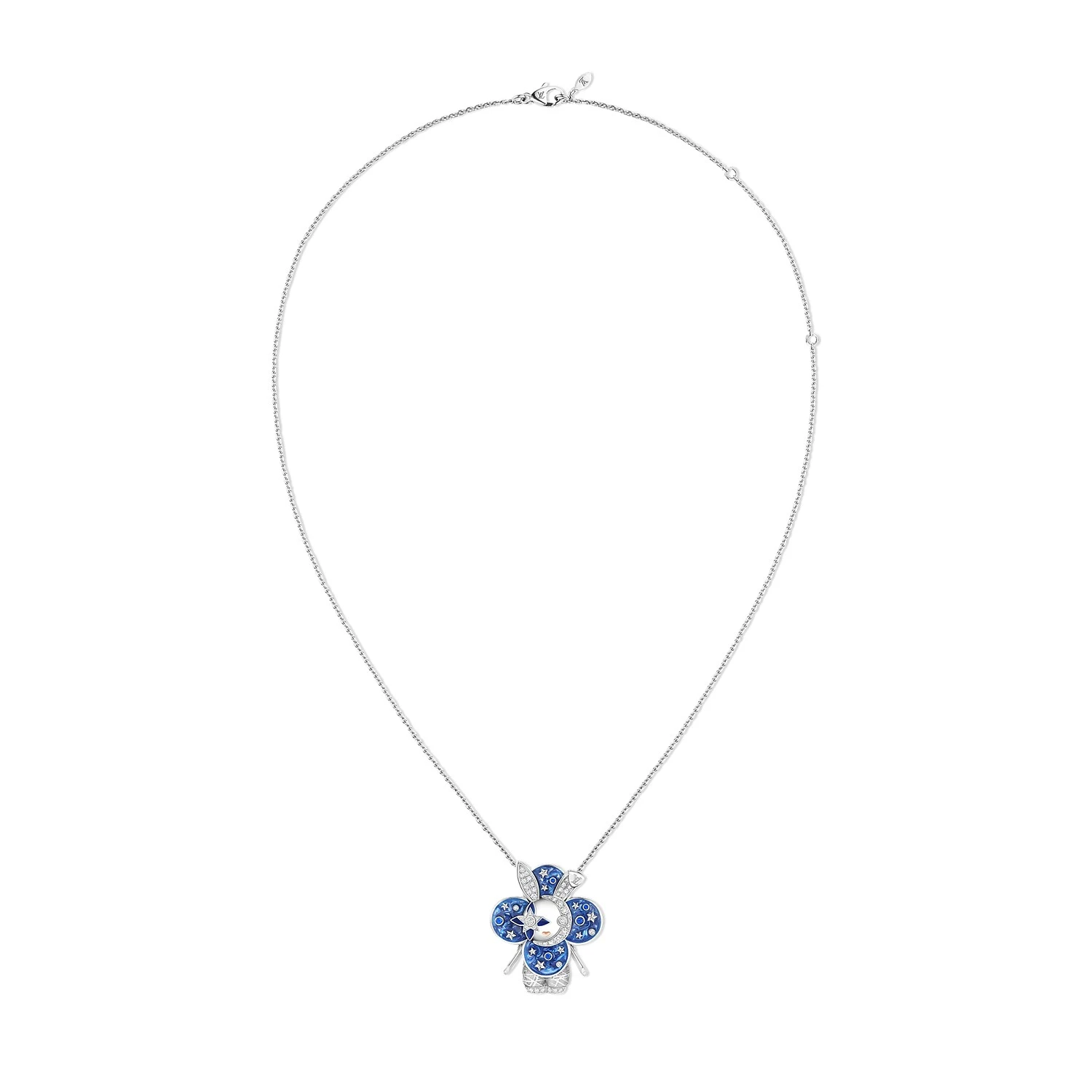 商品Louis Vuitton|【预售】 LV路易威登 25春夏 女士 吊坠 VIVIENNE RABBIT 18K 金漆光钻石彩色宝石项链 Q93975 ,价格¥470554,第1张图片