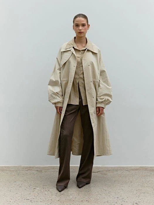 商品MOHAN|Twf Single Trench Bomber Beige,价格¥1093,第5张图片详细描述