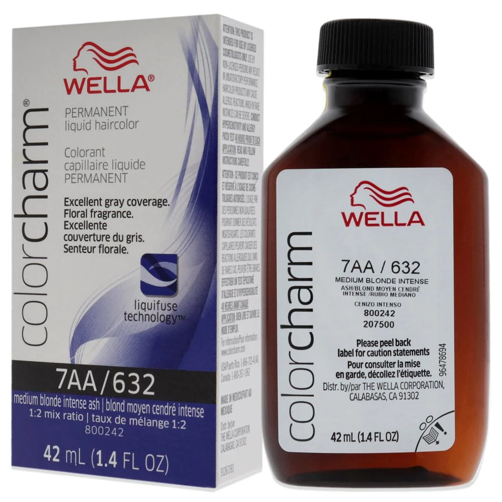 商品Wella|Color Charm Permanent Liquid Haircolor - 7AA 632 Medium Blonde Intense Ash by  for Unisex - 1.4 oz Hair Color,价格¥121,第4张图片详细描述