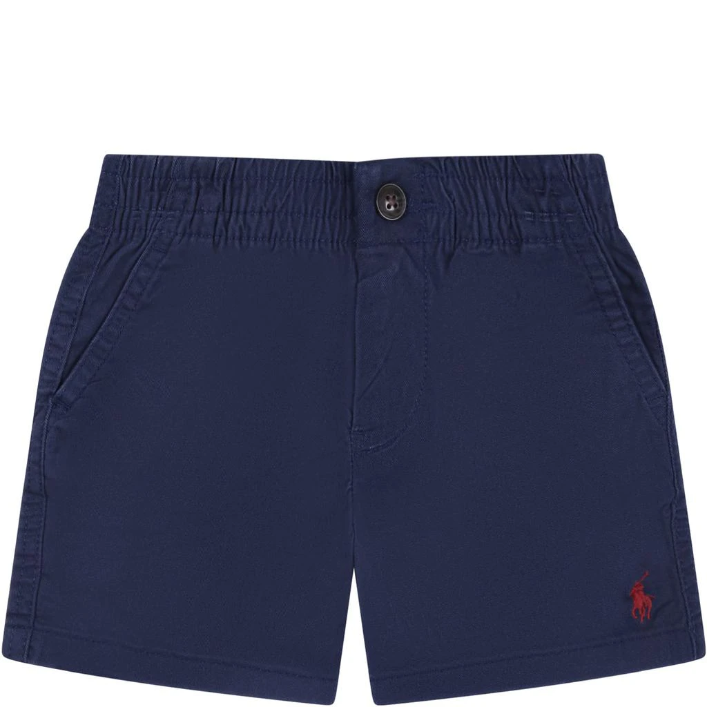 商品Ralph Lauren|Blue Shorts For Baby Boy With Red Pony,价格¥913,第1张图片