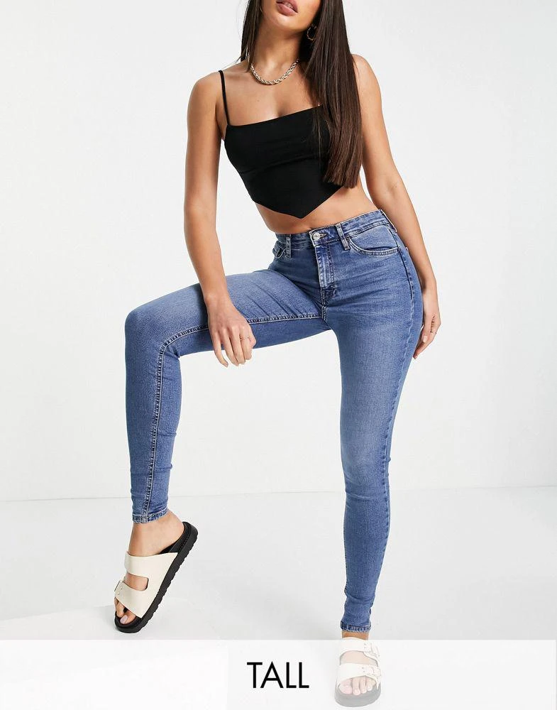 商品Topshop|Topshop Tall Jamie jeans in mid blue,价格¥217,第1张图片