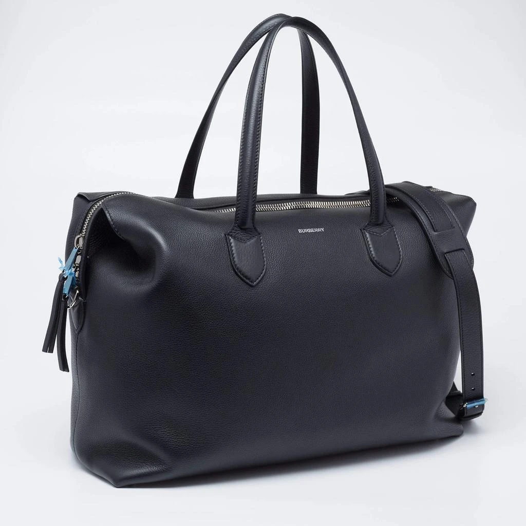 商品Burberry|Burberry Black Leather Lawrence Holdall Weekend Bag,价格¥8564,第3张图片详细描述