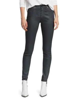 商品AG Jeans|Farrah Distressed High-Rise Skinny Jeans,价格¥37,第1张图片