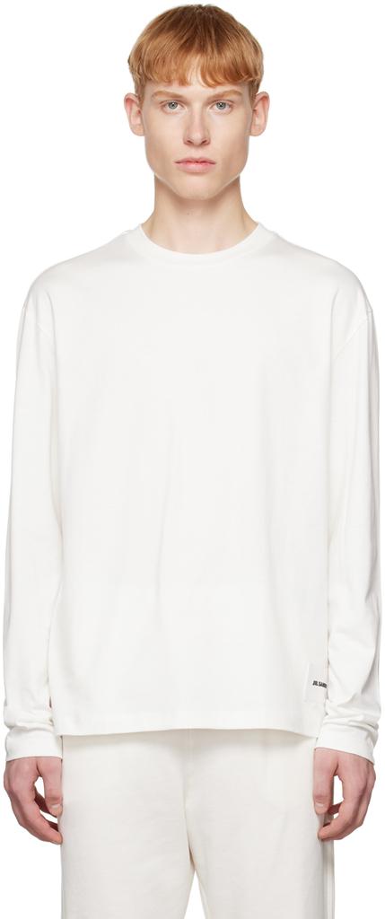 Three-Pack White Long Sleeve T-Shirts商品第1张图片规格展示