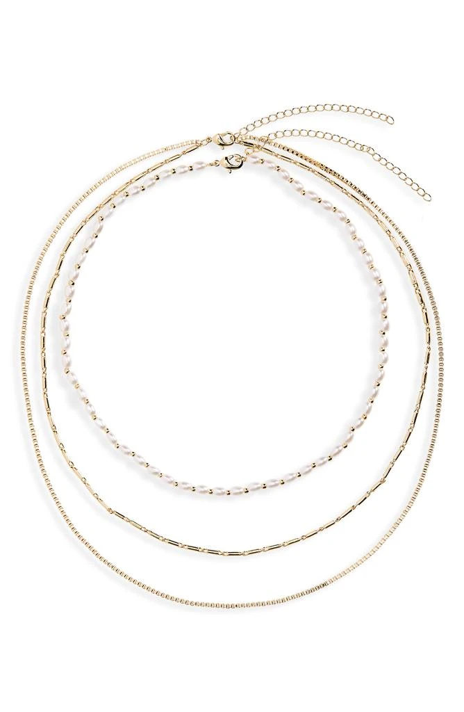 商品Nordstrom|Demi Fine Faux Pearl Layered Chain Necklace,价格¥66,第1张图片