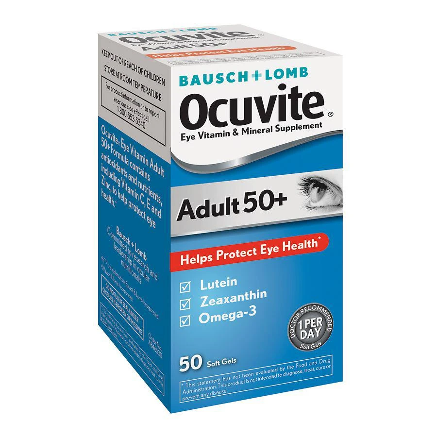 商品Ocuvite|50+护眼片 眼部营养支持 叶黄素&欧米伽3 适合50岁以上,价格¥118,第1张图片