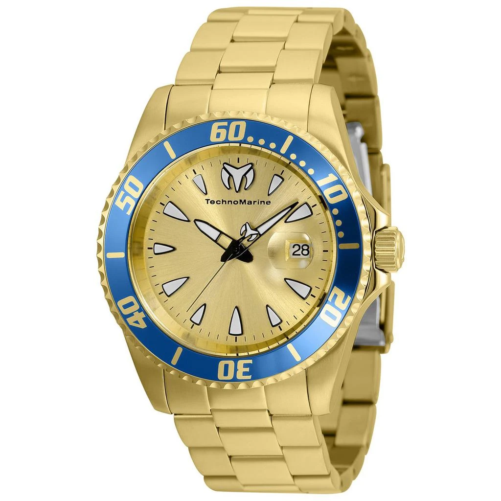 商品TechnoMarine|TechnoMarine Men's TM-220103 Sea 42mm Gold Dial Stainless Steel Watch,价格¥635,第1张图片