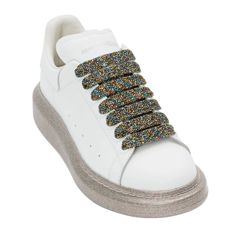 Alexander McQueen 亚历山大·麦昆 女士多色鞋带亮片鞋底圆头运动鞋 553770-WHWKV-9035 商品