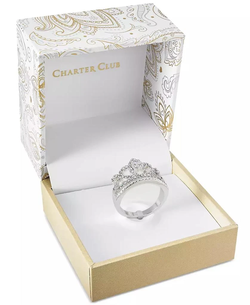 商品Charter Club|Fine Silver Plate Crystal Crown Ring, Created for Macy's,价格¥106,第2张图片详细描述