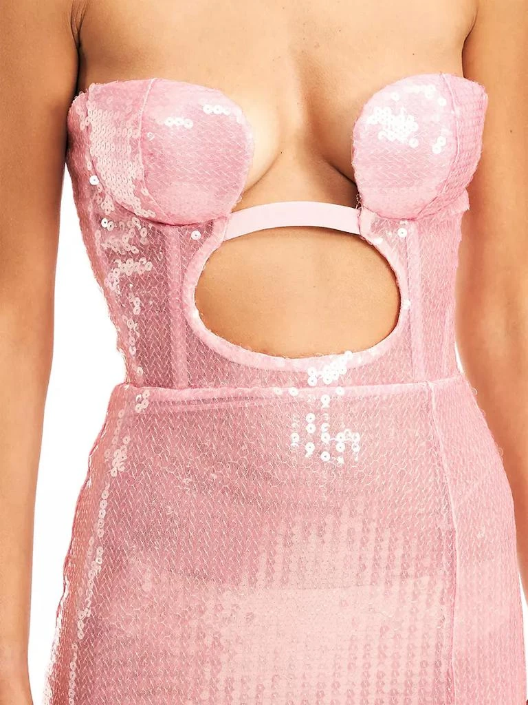 商品Nensi Dojaka|Sequined Cut-Out Bustier Column Gown,价格¥6322,第4张图片详细描述