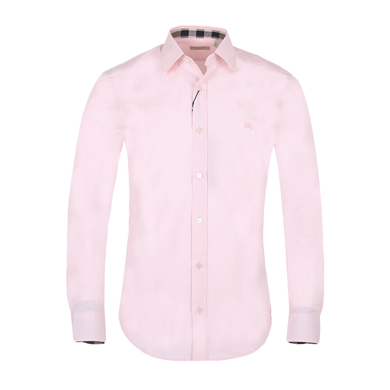 商品[国内直发] Burberry|Burberry 博柏利 男士浅粉色棉质长袖衬衫 3991156,价格¥1243,第1张图片
