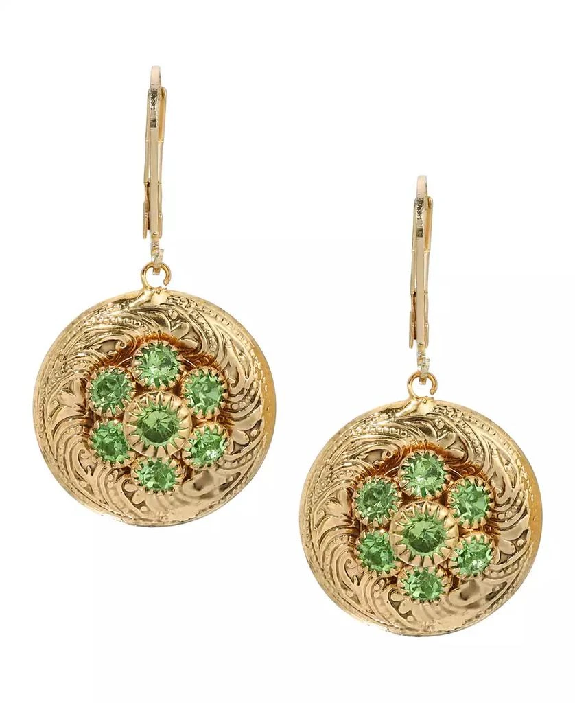 商品2028|Gold-Tone Crystal Round Drop Earrings,价格¥252,第4张图片详细描述