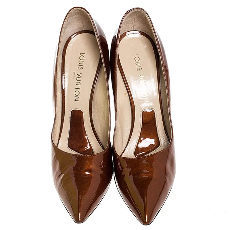 商品[二手商品] Louis Vuitton|Louis vuitton Bronze Patent Leather Pointed Toe Pumps Size 40.5,价格¥2977,第3张图片详细描述