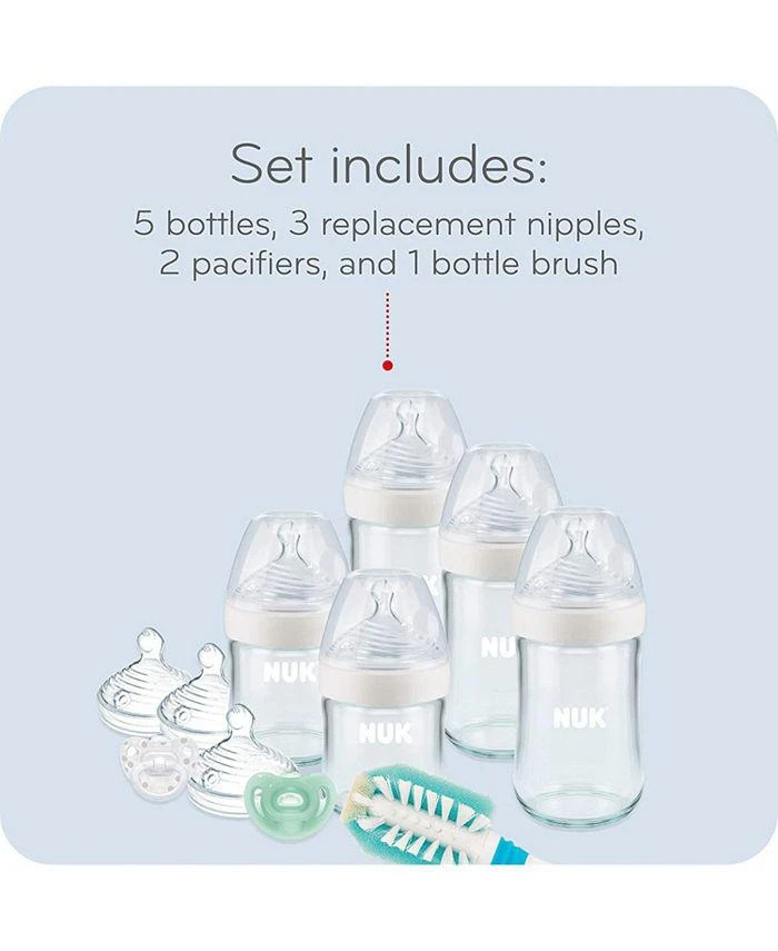 商品NUK|Simply Natural Glass Baby Bottle and Pacifier Newborn Gift Set, 11 Pieces,价格¥524,第2张图片详细描述