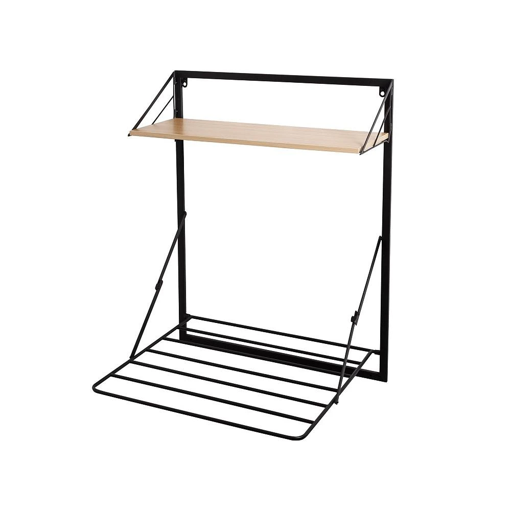 商品Honey Can Do|Wall Mounted Drying Rack with Shelf for Small Laundry Room,价格¥763,第1张图片