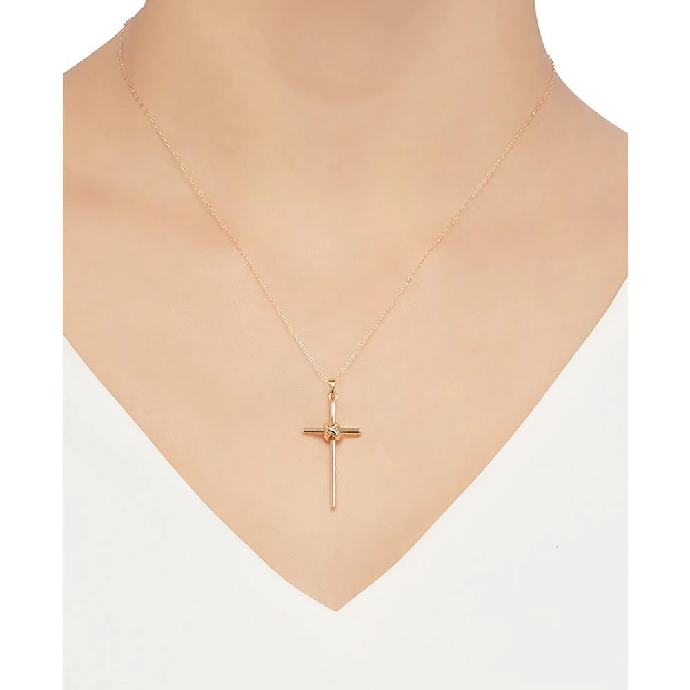 商品Macy's|Polished Cross 18" Pendant Necklace in 14k Gold,价格¥1352,第2张图片详细描述