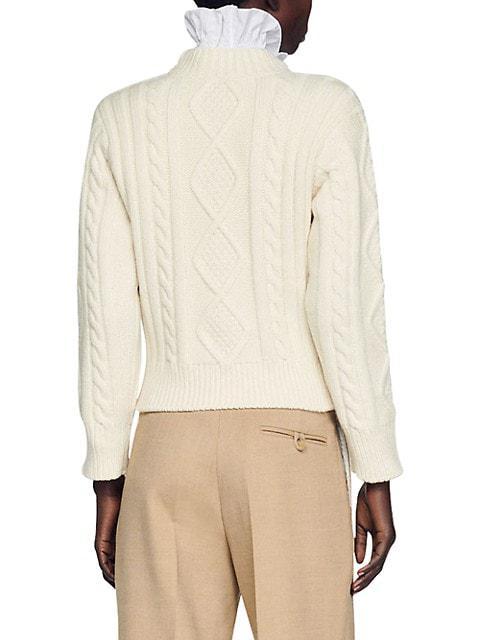 商品Sandro|Mosaique Cable-Knit Sweater,价格¥1829,第5张图片详细描述