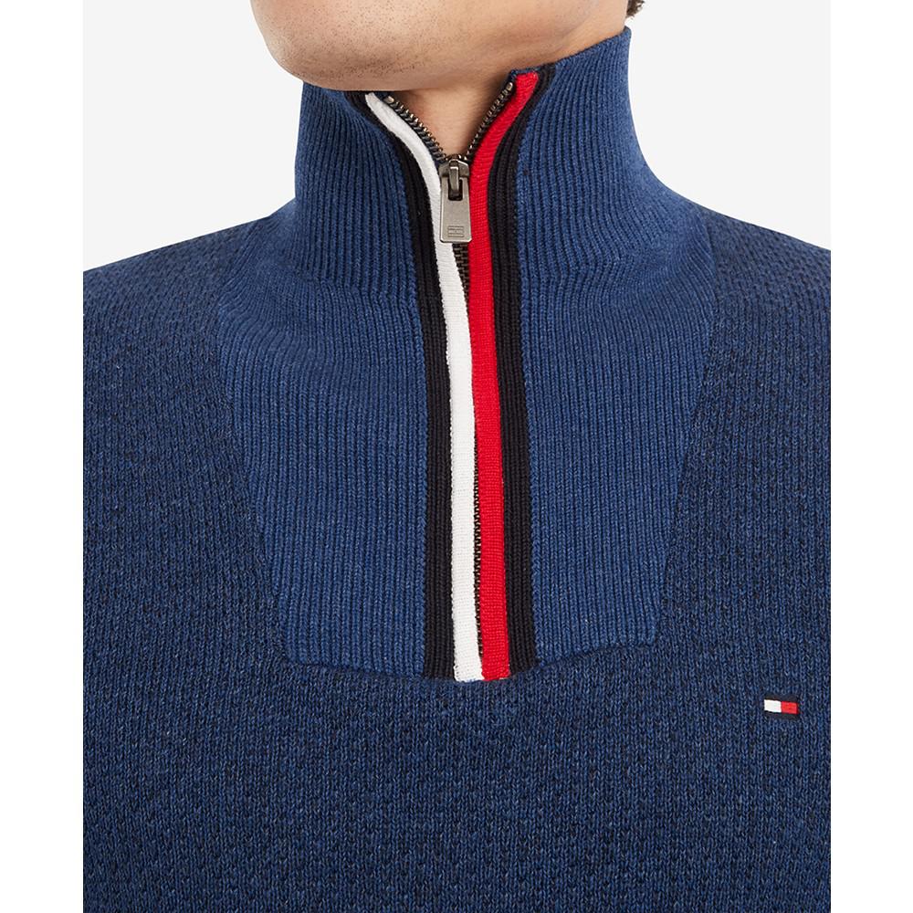 Men's Big & Tall Manhattan Quarter Zip Sweater商品第5张图片规格展示