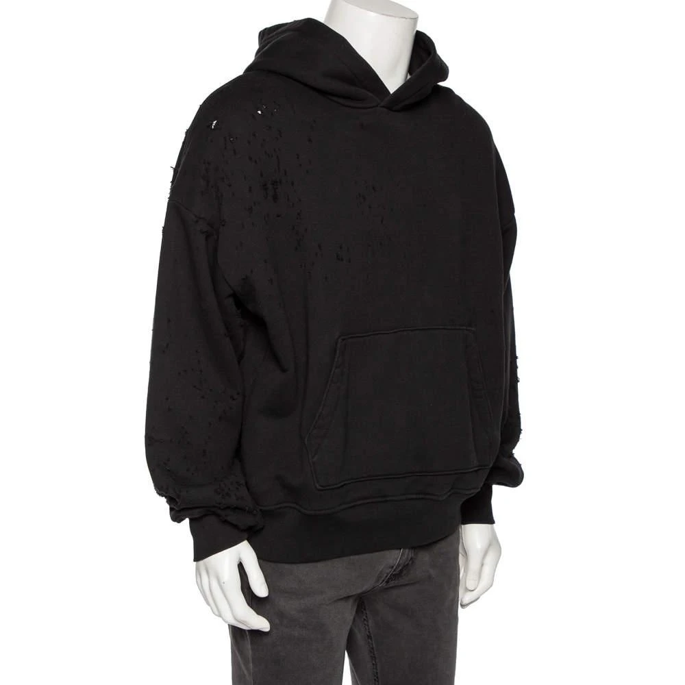 商品[二手商品] AMIRI|Amiri Black Distressed Cotton Long Sleeve Oversized Hoodie S,价格¥2913,第2张图片详细描述